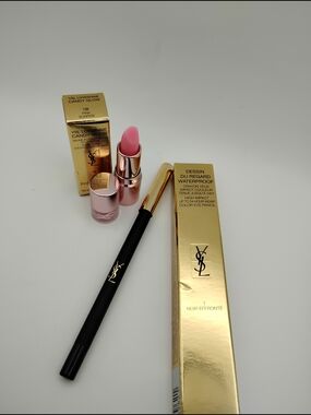 Yves Saint Laurent Pink Candy Glow Lipstick (Mini) & Noir Black Eyeliner Pencil